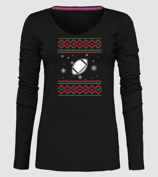 Model tricotat de Crăciun - fotbal american model negru pe tricou