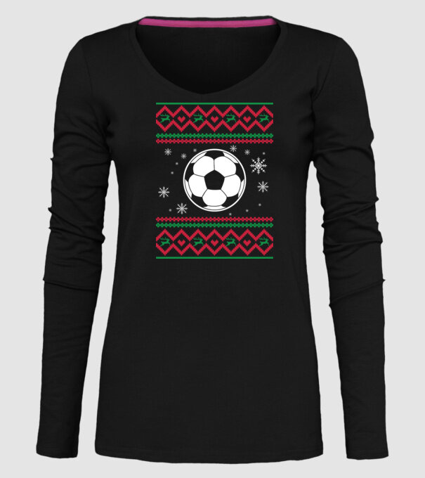 Model tricotat de Crăciun - fotbal model negru pe tricou