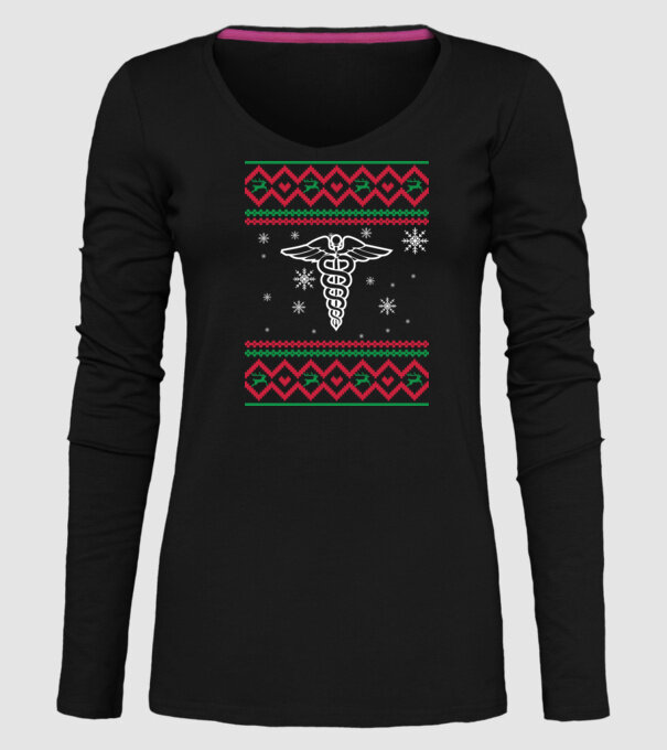 Model tricotat de Crăciun - medicină model negru pe tricou