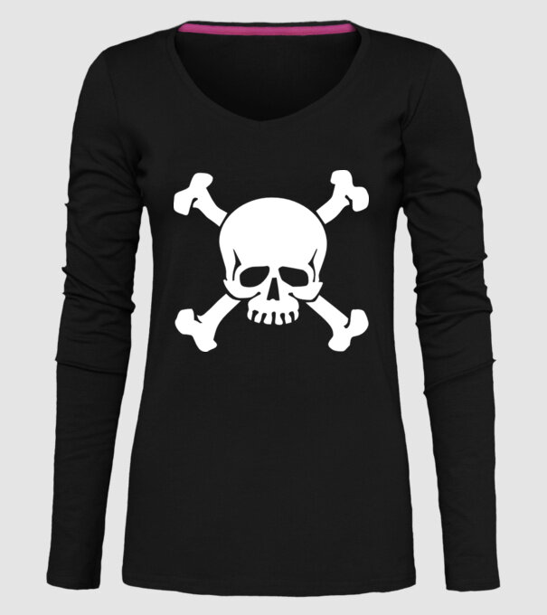 craniu 2 model negru pe tricou