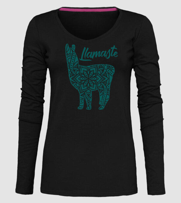 Lamaste unicolor model negru pe tricou
