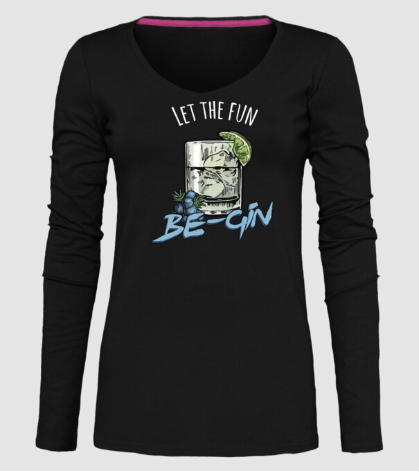 Let the fun be gin model negru pe tricou