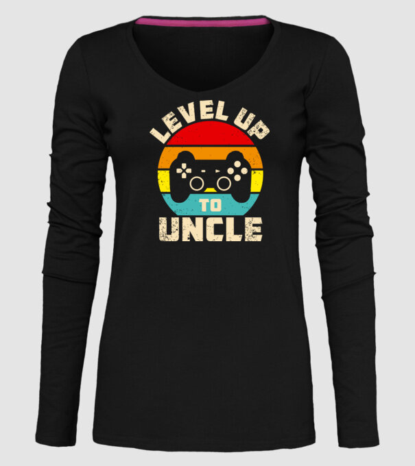 Level Up Uncle model negru pe tricou