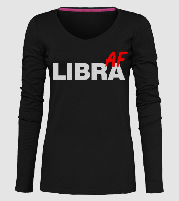 LIBRA as fuck model negru pe tricou