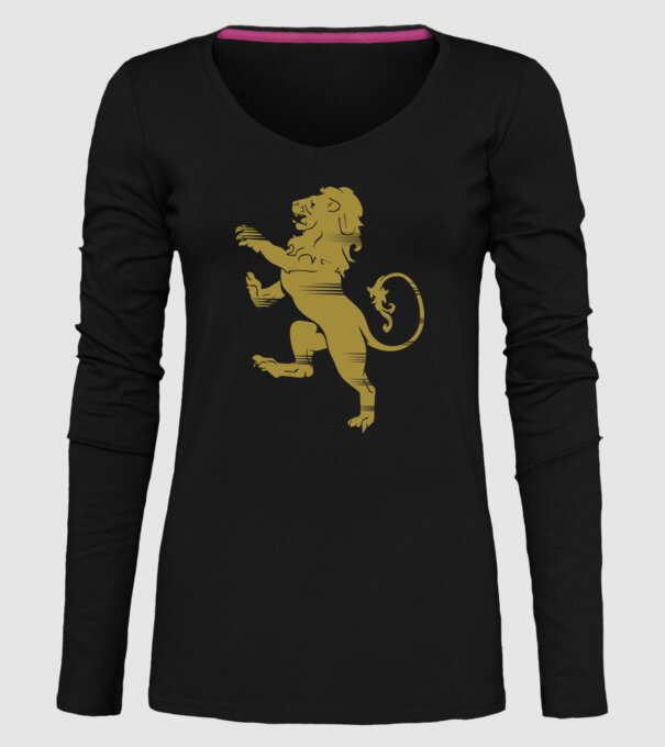 Lion Rampant model negru pe tricou