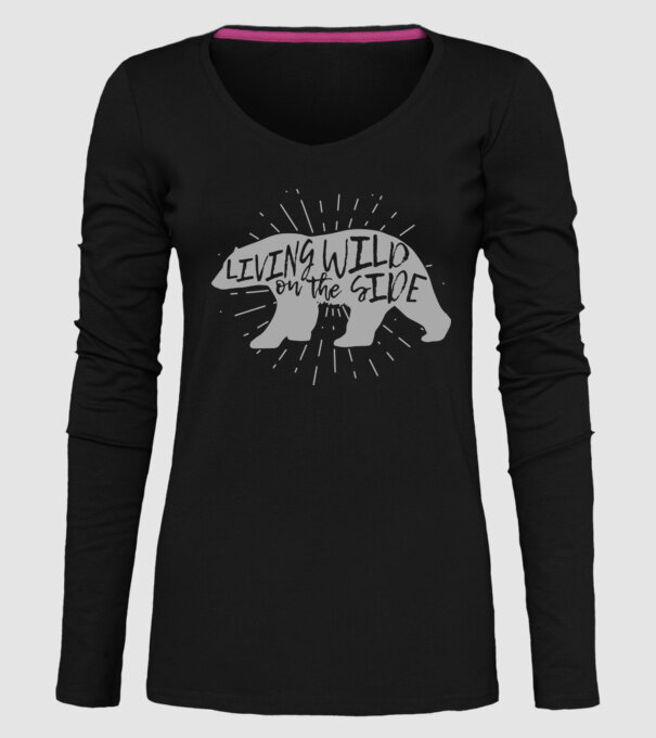 Living on a wild side X model negru pe tricou