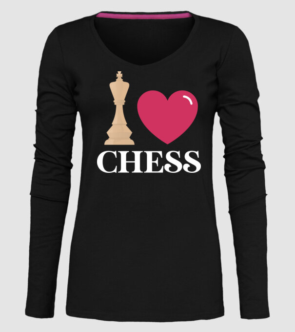 Love chess model negru pe tricou