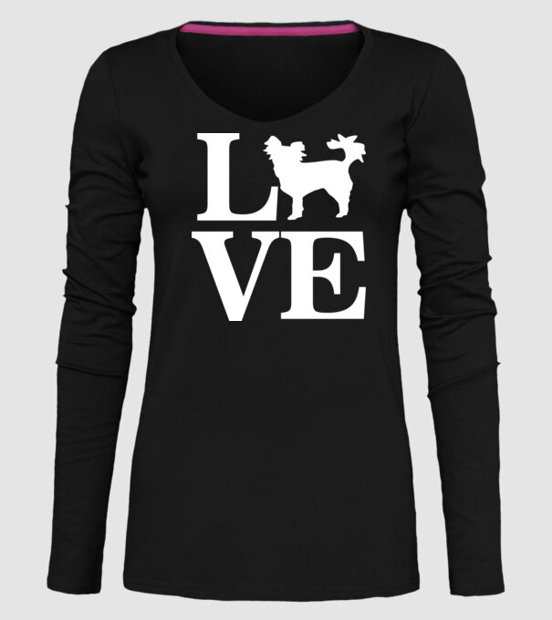 LOVE CHIHUAHUA model negru pe tricou