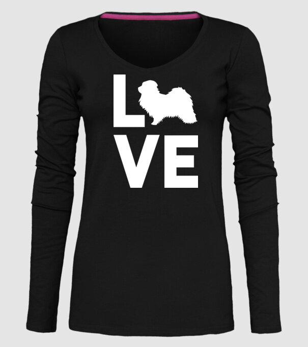 LOVE Havanese model negru pe tricou