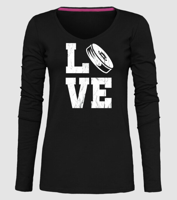 Love hockey model negru pe tricou