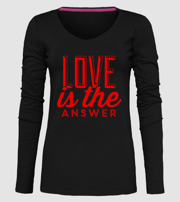 love in answer model negru pe tricou