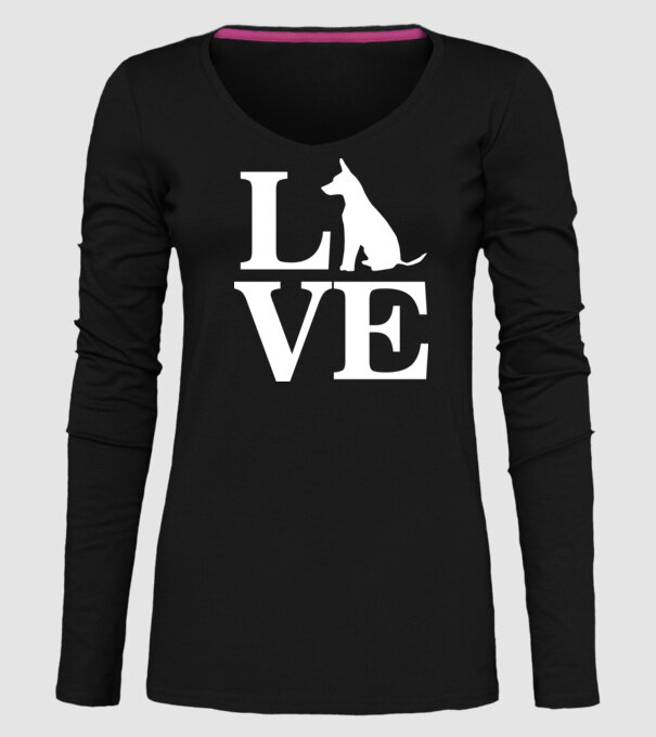 Love câini model negru pe tricou