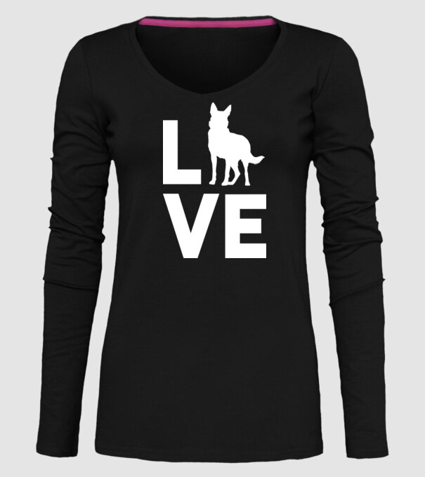 LOVE ciobănesc german model negru pe tricou