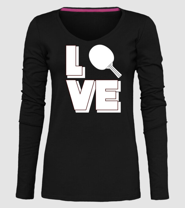 Love pingpong model negru pe tricou