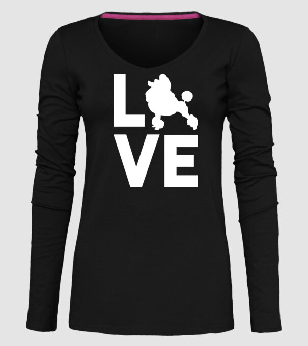 LOVE Pudel model negru pe tricou