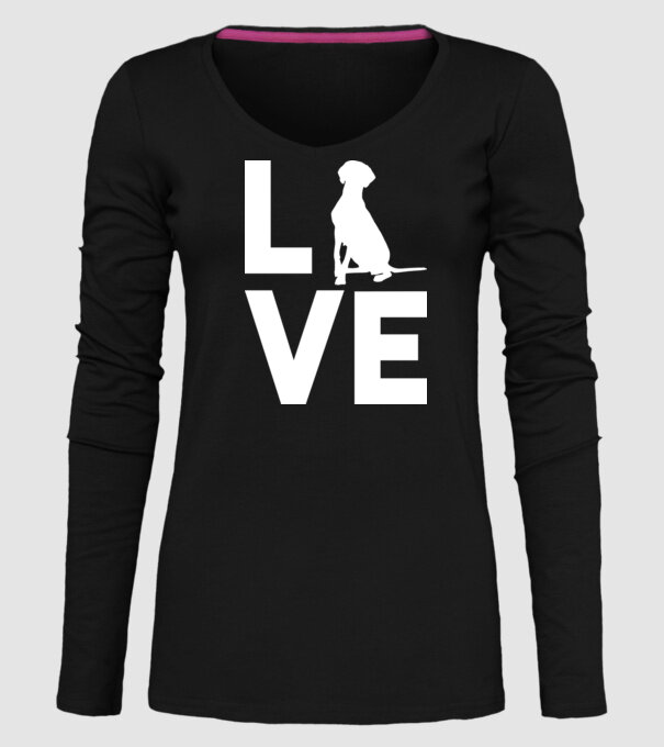 LOVE Vizsla model negru pe tricou