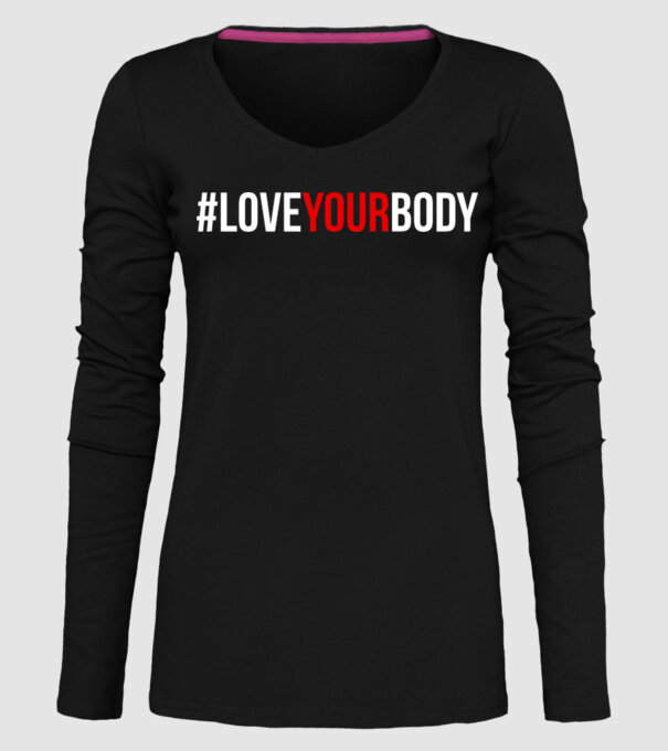 Love Your Body - Iubește-ți corpul model negru pe tricou