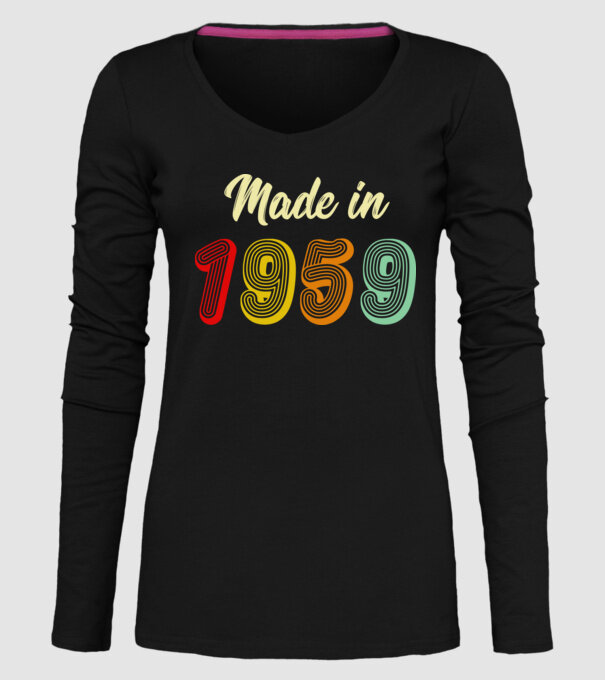 made in 1959 retro model negru pe tricou