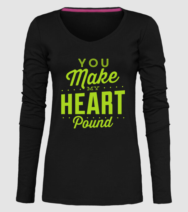 Make my heart model negru pe tricou