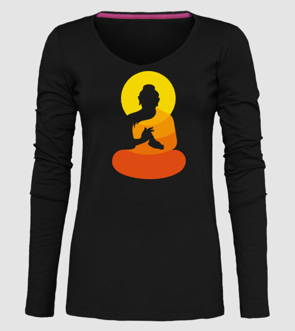 Călugăr meditator model negru pe tricou
