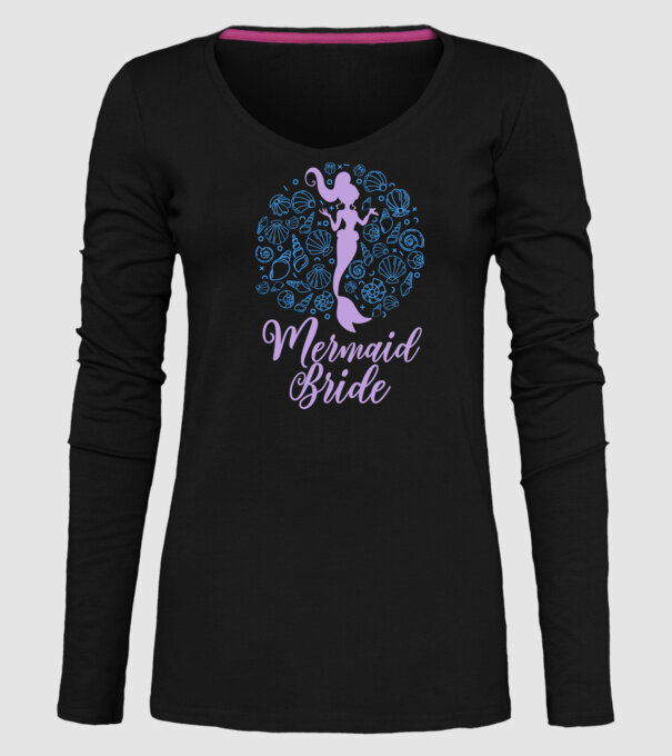 MermaidTeam Bride model negru pe tricou