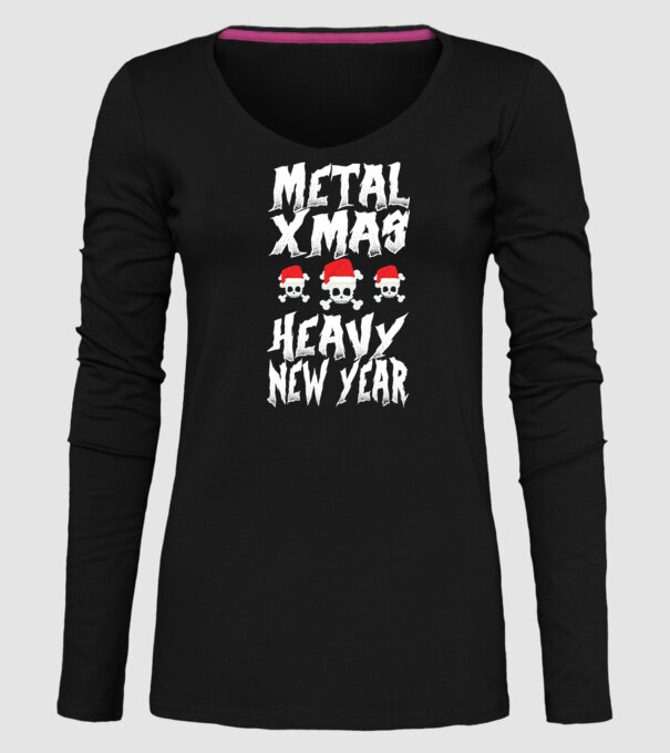 Metal x-mas - Heavy new year model negru pe tricou