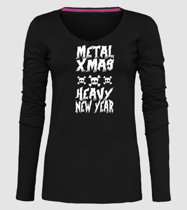 Metal x-mas - Heavy new year model negru pe tricou