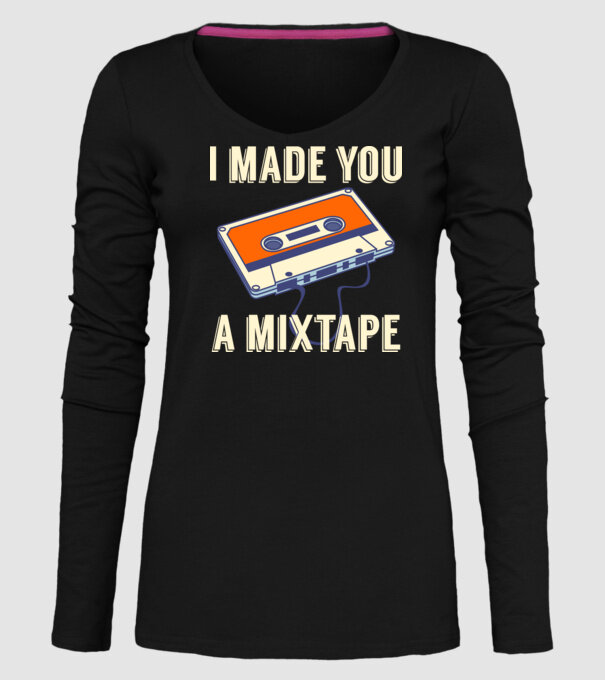 Mixtape model negru pe tricou