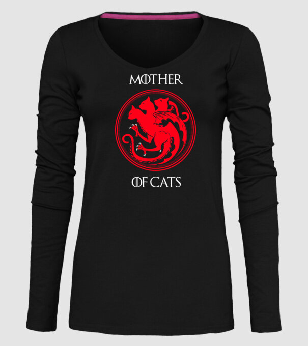 Mother of cats model negru pe tricou