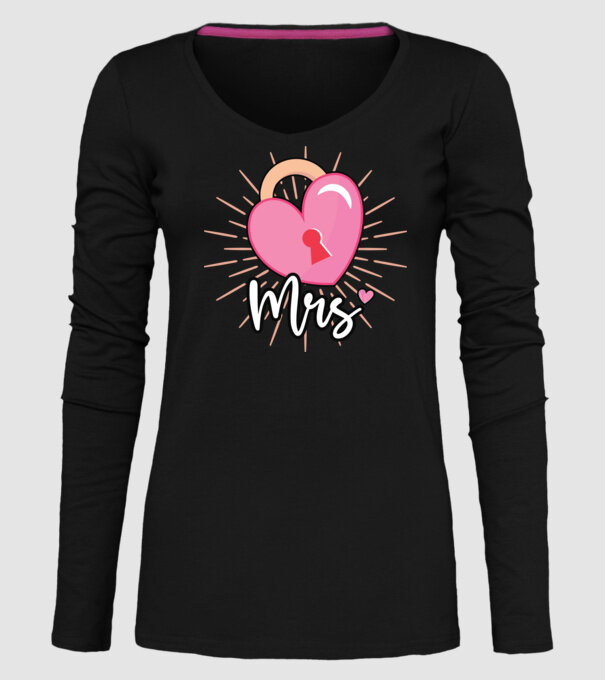 Mrs key to the heart model negru pe tricou