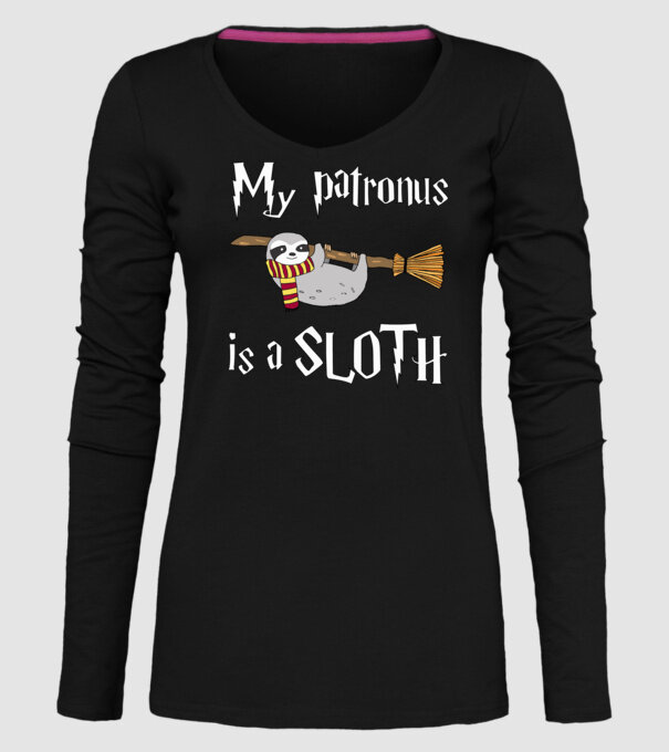 my patronus is a sloth model negru pe tricou