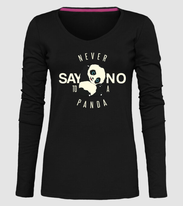 Never say no model negru pe tricou