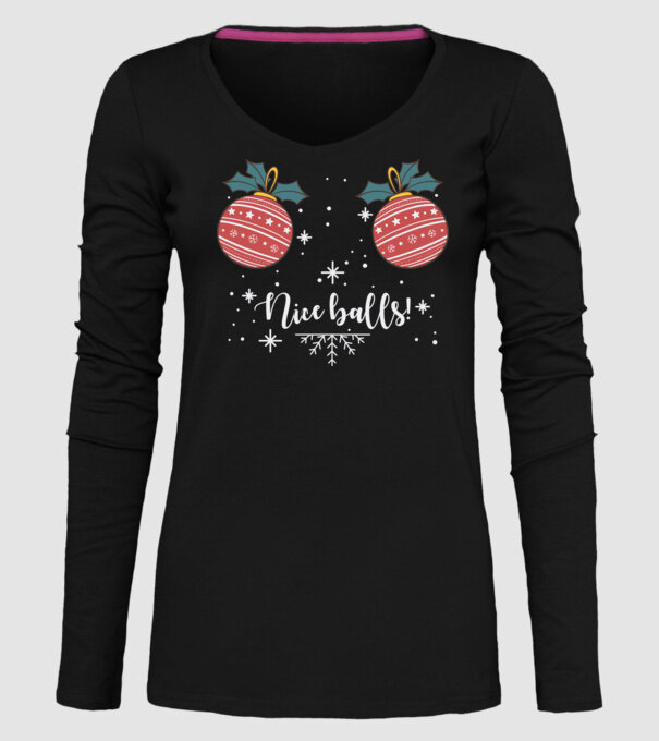 Nice Balls model negru pe tricou