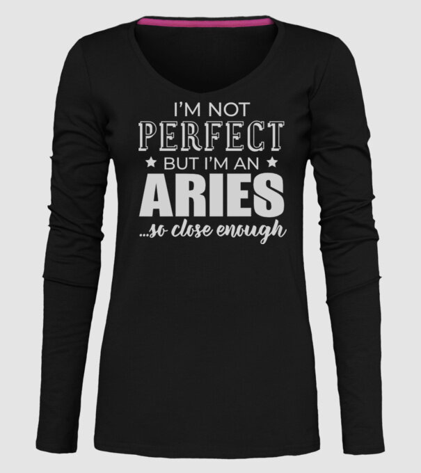 Not perfect, but ARIES model negru pe tricou