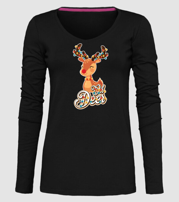 Oh deer model negru pe tricou
