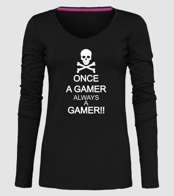 Once a gamer, always a gamer model negru pe tricou