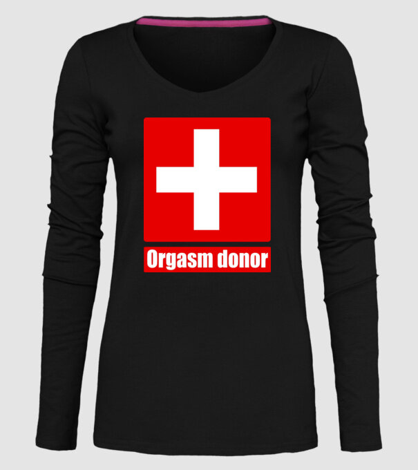 orgasm model negru pe tricou