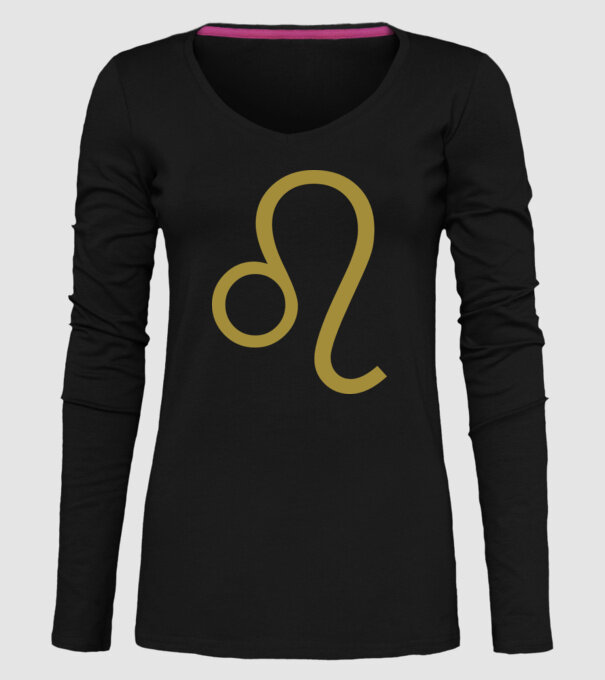 Leo Horoscope model negru pe tricou