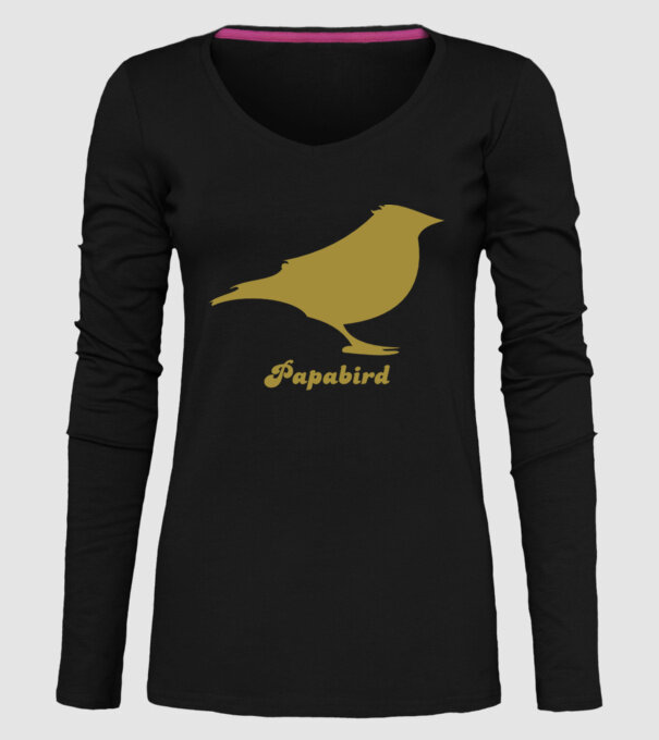 Papa bird model negru pe tricou