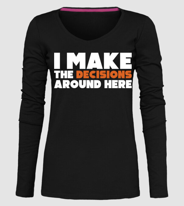 Motiv cuplu I make decisions model negru pe tricou