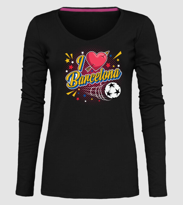 Popart Barcelona model negru pe tricou