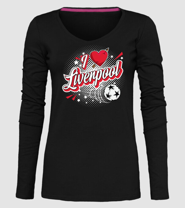 Popart Liverpool model negru pe tricou