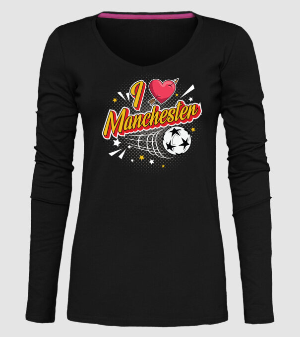 Popart Manchester model negru pe tricou