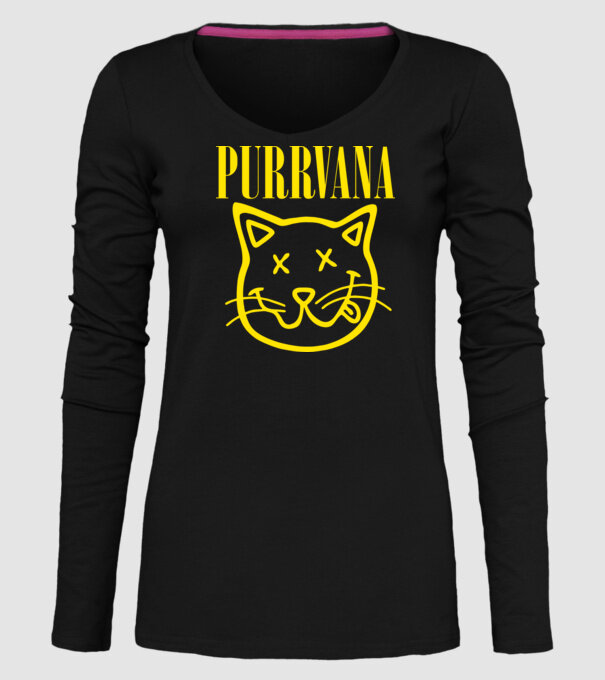 PURRVANA model negru pe tricou