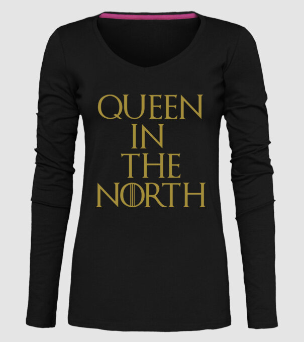 Queen in the North model negru pe tricou