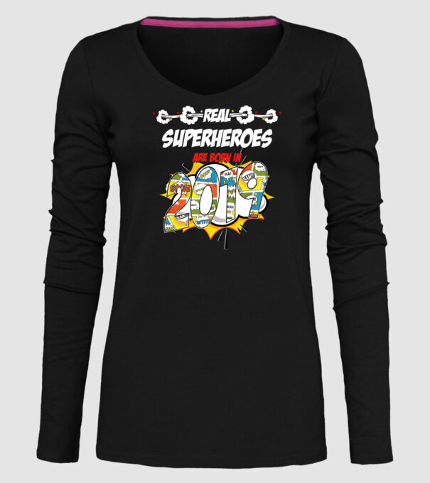 real superheroes are born in 2019 model negru pe tricou