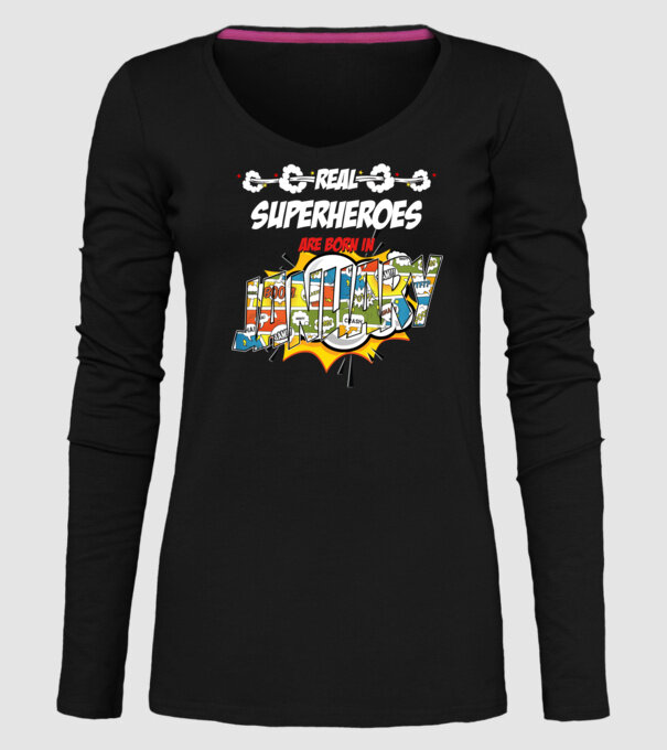 real superheroes are born in january model negru pe tricou