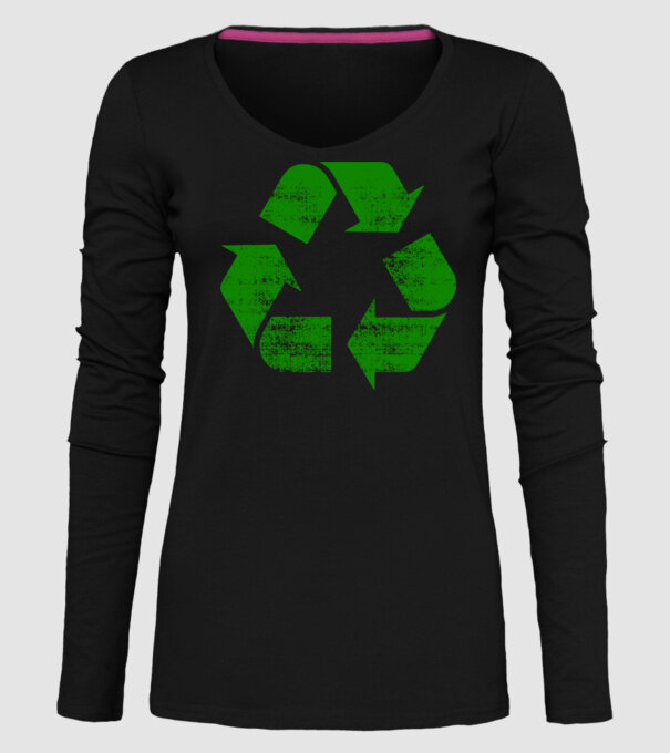 RECYCLE model negru pe tricou