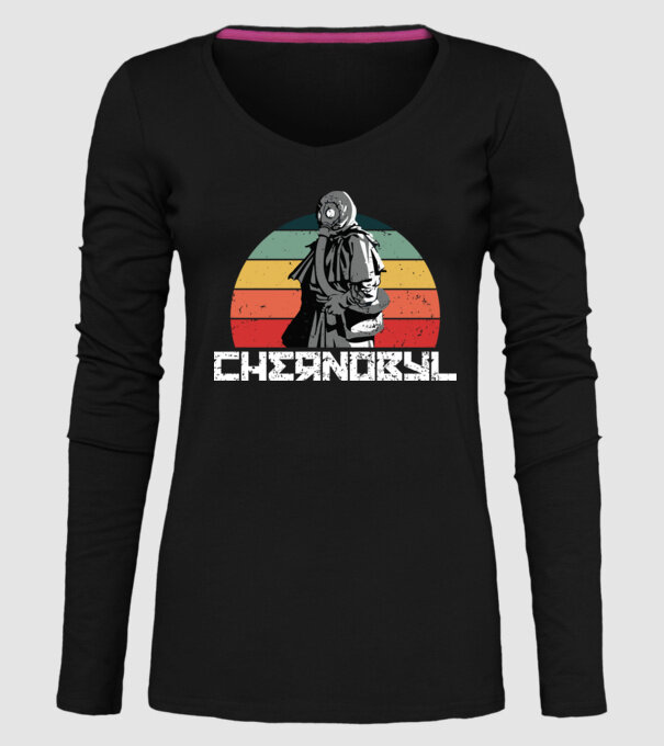Retro chernobyl model negru pe tricou