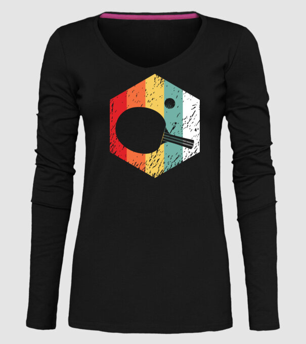 Retro Ping Pong model negru pe tricou
